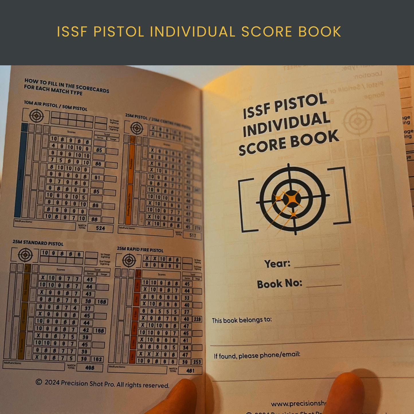 ISSF Pistol Individual Score Book
