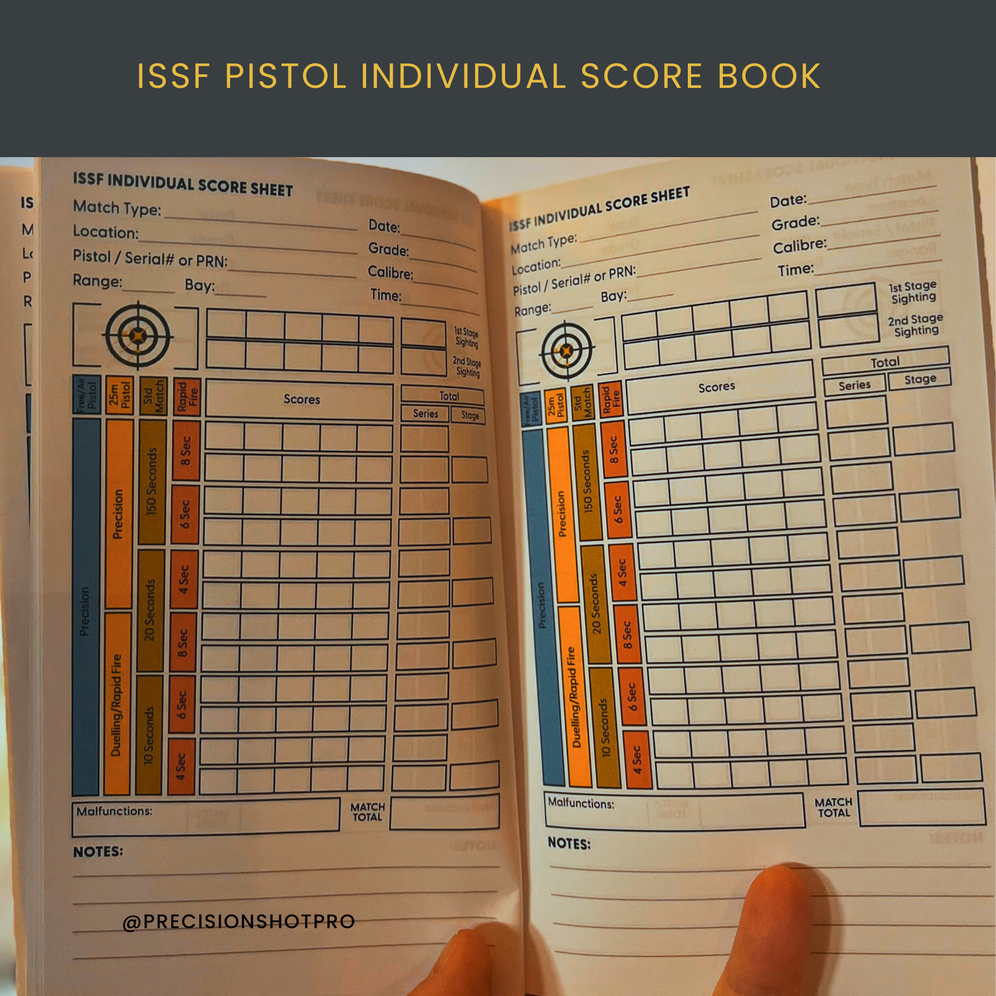 ISSF Pistol Individual Score Book