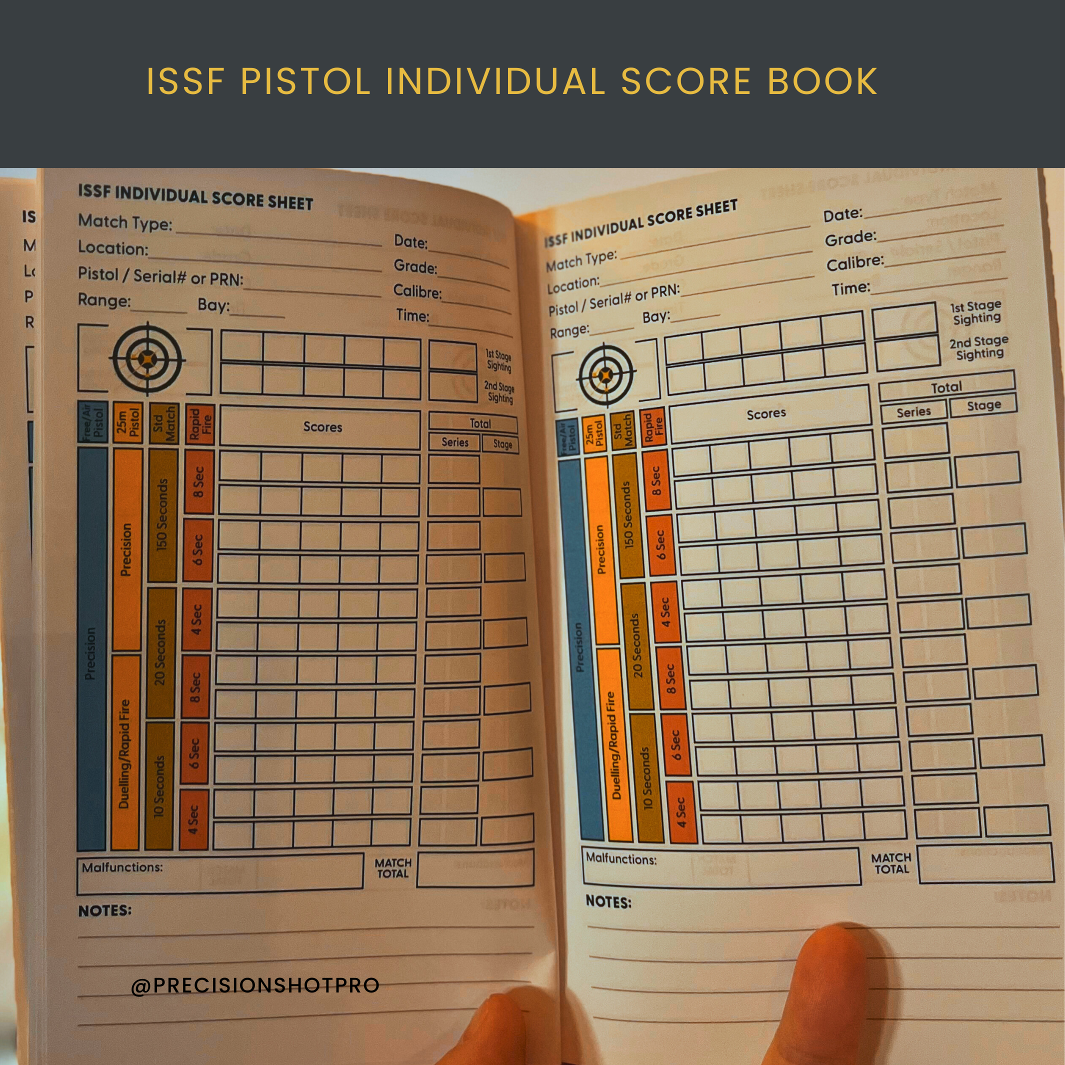 ISSF Pistol Individual Score Book