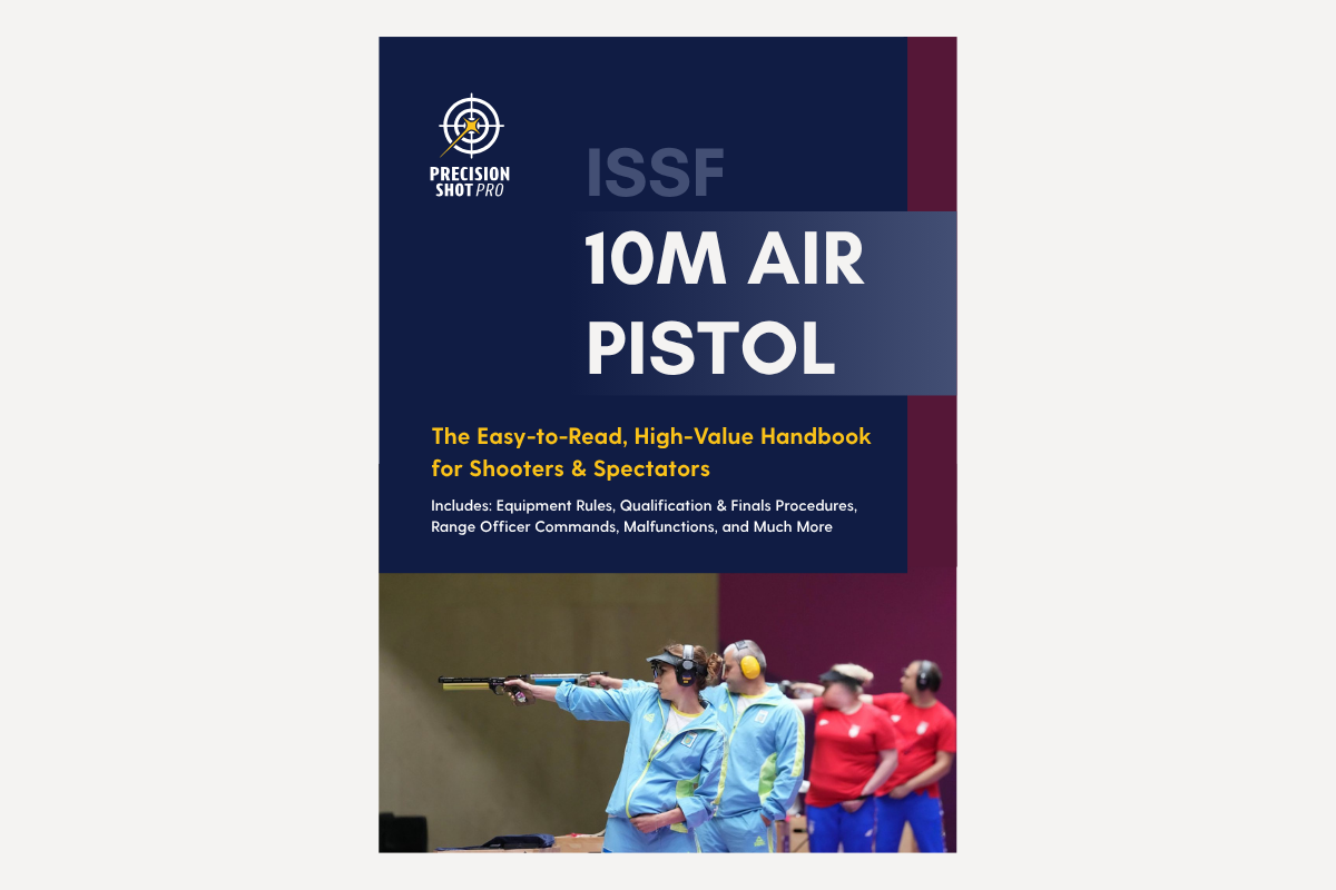 10m air pistol eBook cover — fundamentals, drills and match prep