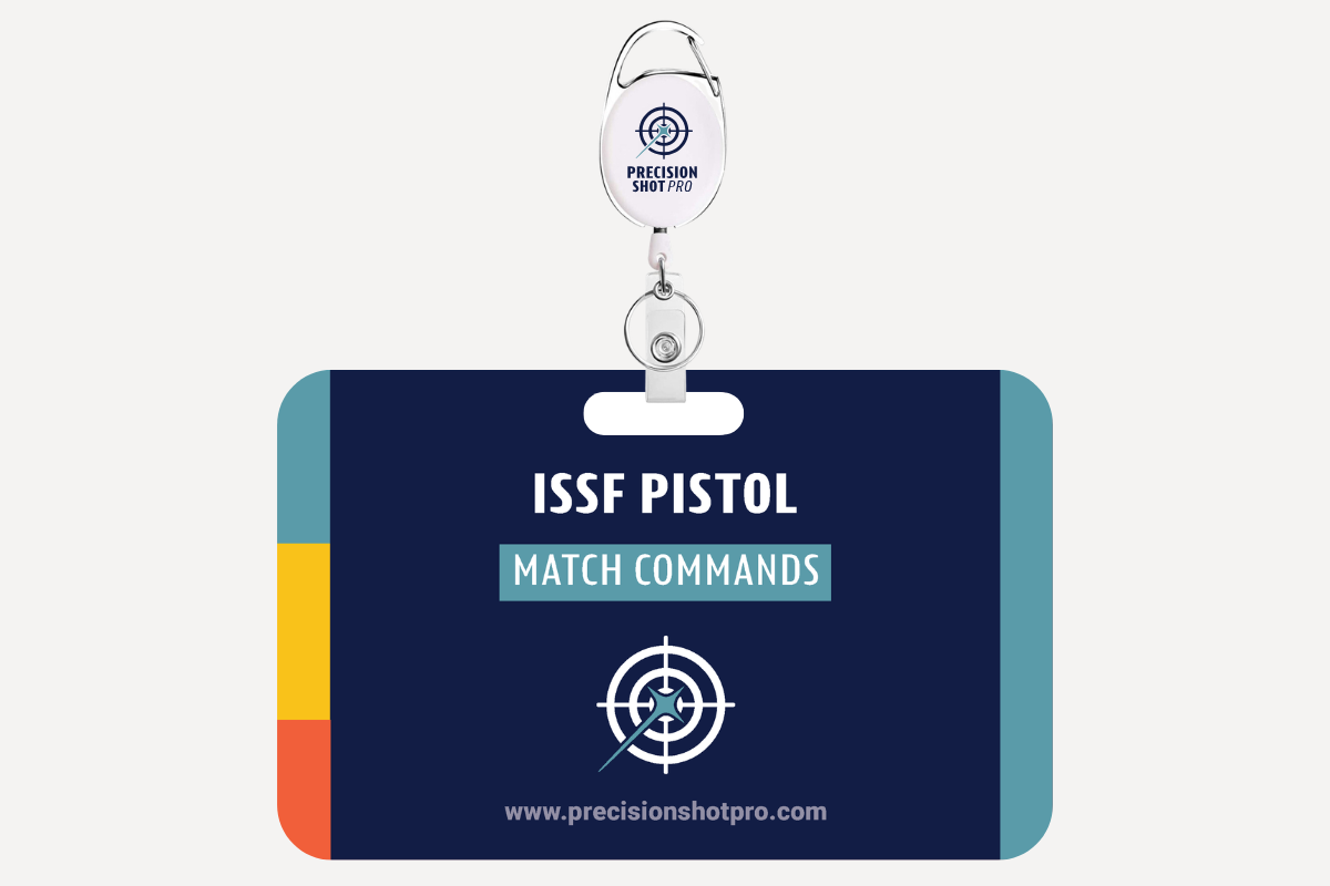 ISSF match command cards on retractable clip